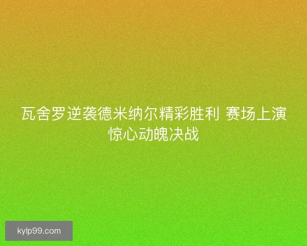 瓦舍罗逆袭德米纳尔精彩胜利 赛场上演惊心动魄决战