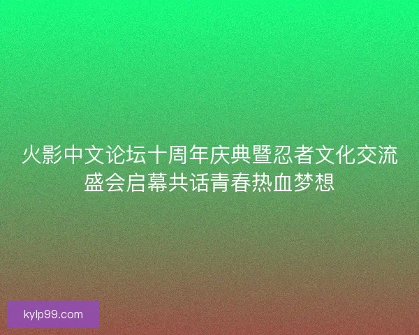 火影中文论坛十周年庆典暨忍者文化交流盛会启幕共话青春热血梦想