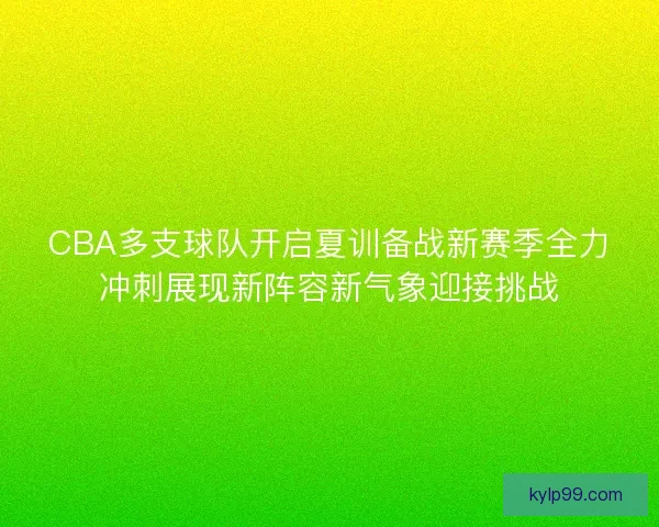 CBA多支球队开启夏训备战新赛季全力冲刺展现新阵容新气象迎接挑战
